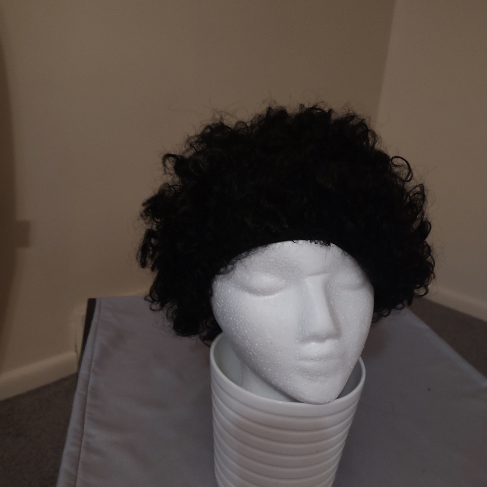 Curly Black Hair Costume Wig